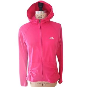 The North Face Bright Pink Fleece Hooded Sweater - Size L